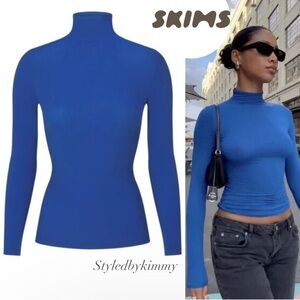 SKIMS Fits Everybody Turtleneck Top Small S New NWT Sapphire